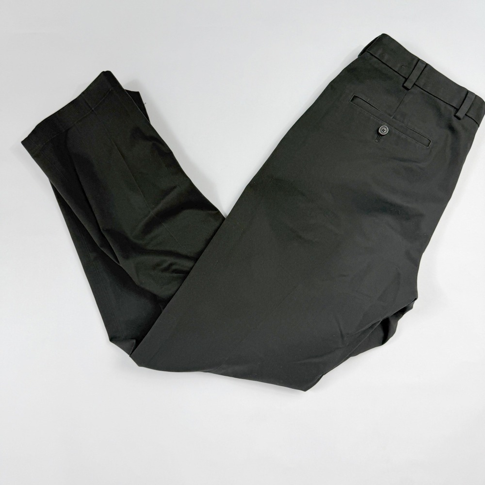 Brooks Brothers Advantage Chino Black Pants Mens 35x32 Clark Fit Flat Front